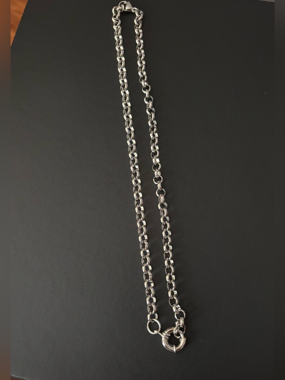 Silver Plated Rolo Chain Necklace with Marina Bolt Clasp